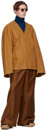 Hed Mayner Brown Cotton Jacket
