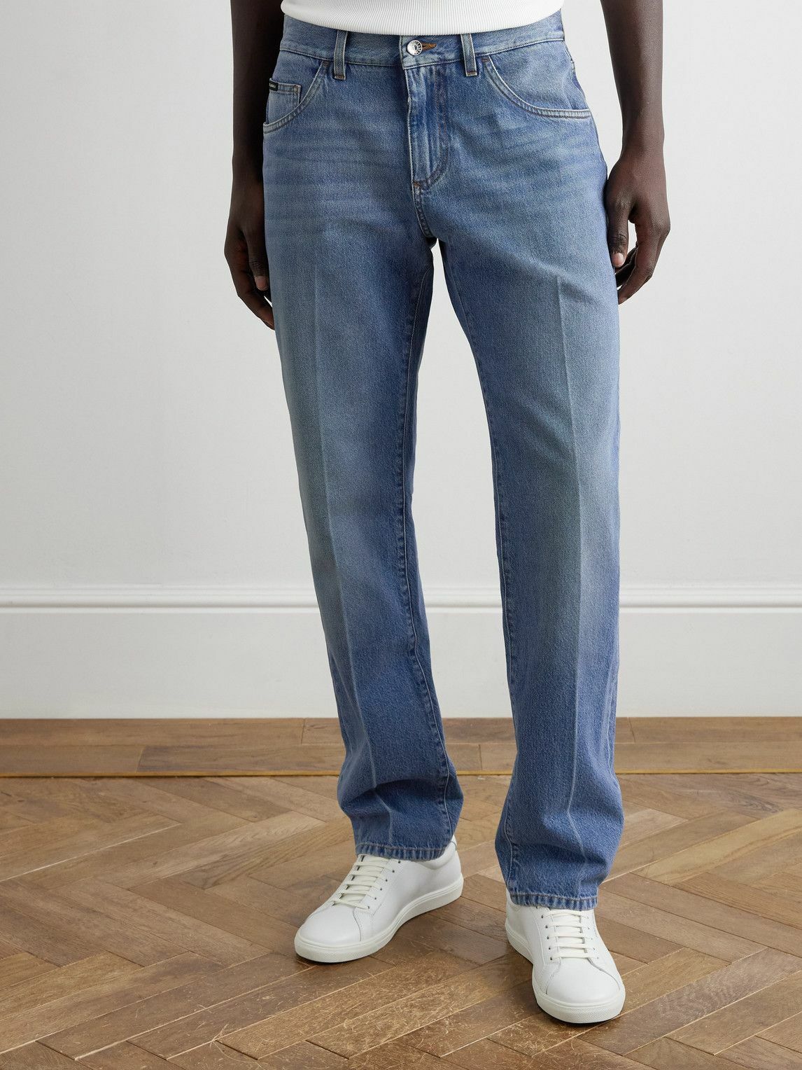 Dolce&Gabbana - Straight-Leg Logo-Appliquéd Jeans - Blue Dolce & Gabbana