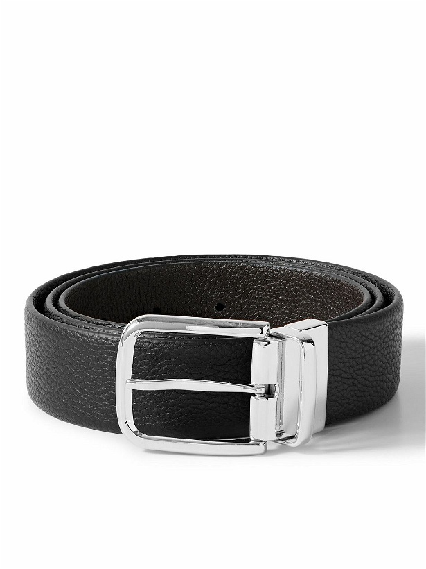 Photo: Anderson's - 3.5cm Reversible Full-Grain Leather Belt - Black