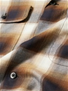 Neighborhood - Checked Cotton-Blend Flannel Shirt - Brown