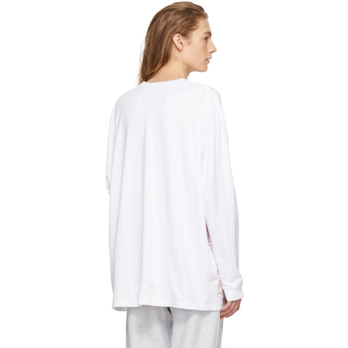 Some Ware SSENSE Exclusive White Long Sleeve Text T-Shirt
