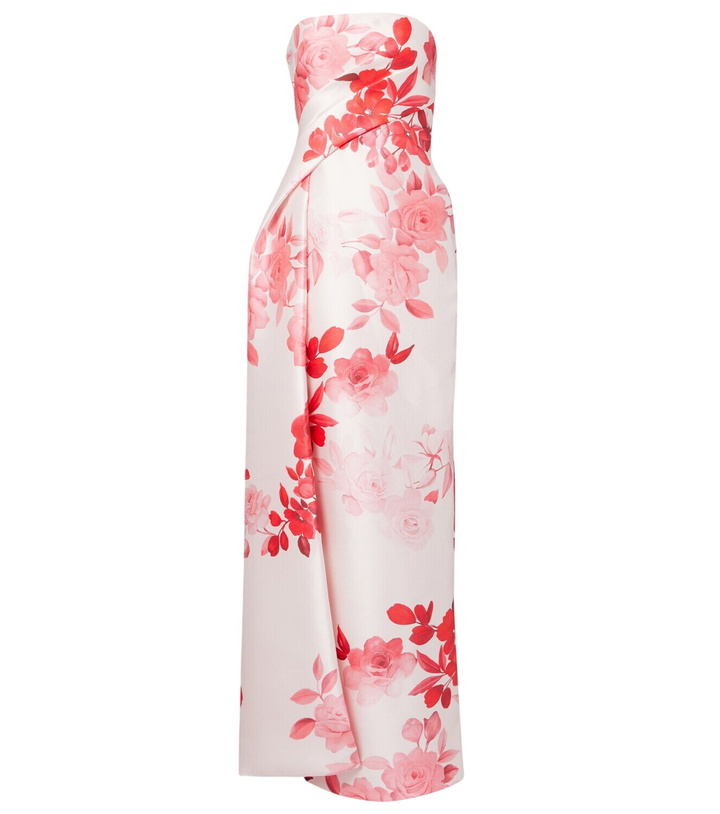 Photo: Monique Lhuillier Floral draped satin gown