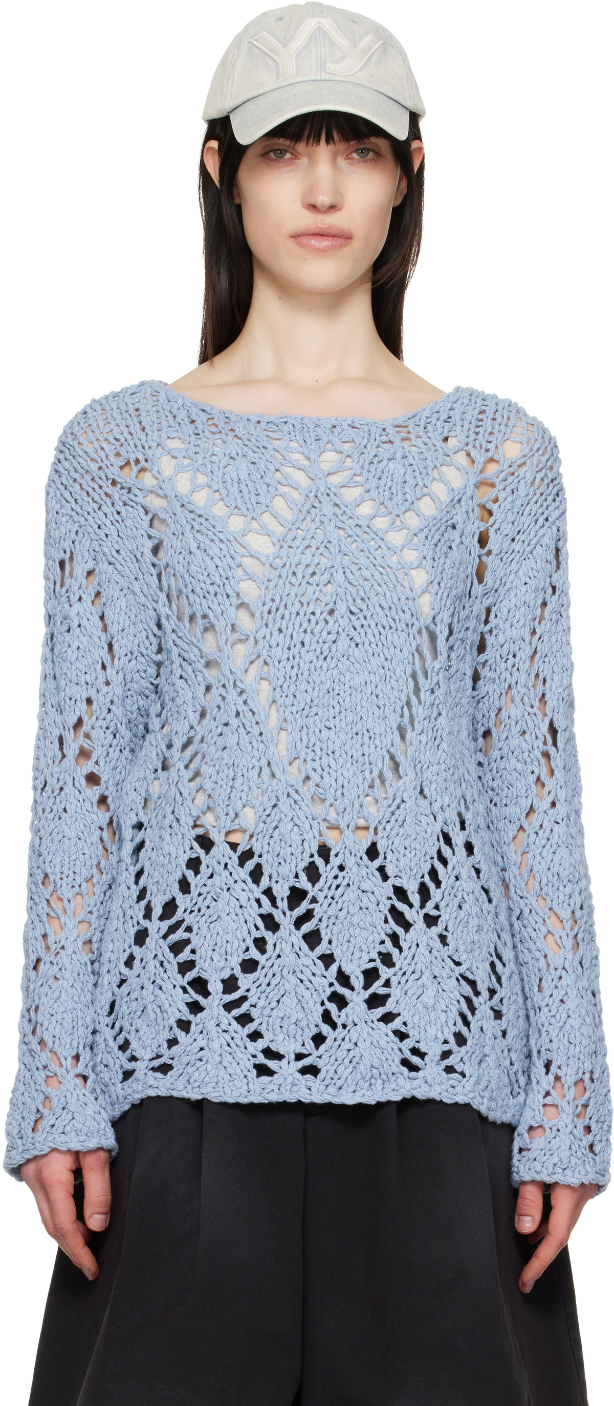 OPEN YY Women's Argyle Pointelle Knit Bolero in Beige OPEN YY