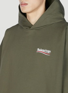 Balenciaga - Logo Print Hooded Sweatshirt in Khaki