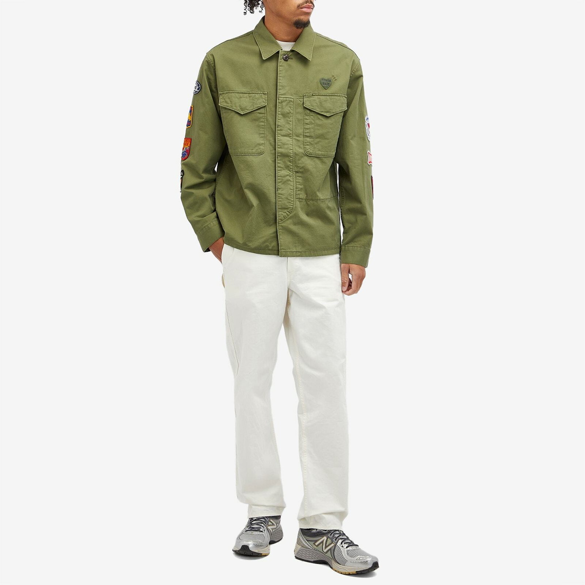 未使用　24ss　HUMAN MADE PATCHED MILITARY シャツ Human Made Men's patched military shirt in Olive Human Made