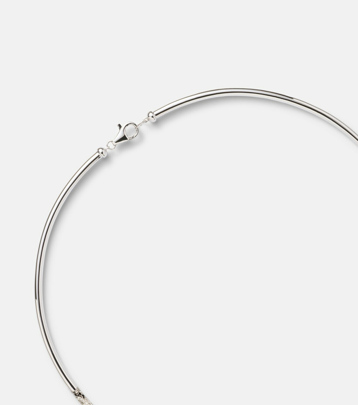 Yvonne Léon Torque Zèbre 9kt white gold necklace with diamonds