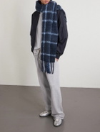 The Elder Statesman - Fringed Checked Alpaca-Blend Scarf