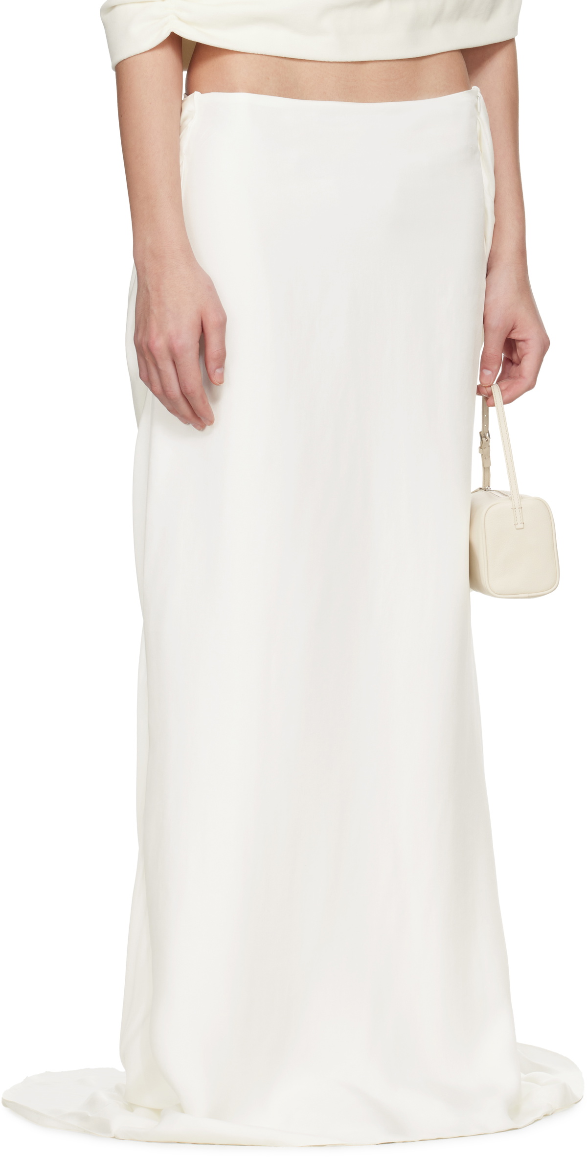 COLLEEN ALLEN SSENSE Exclusive Bridal Capsule Silk Bustle Maxi Skirt