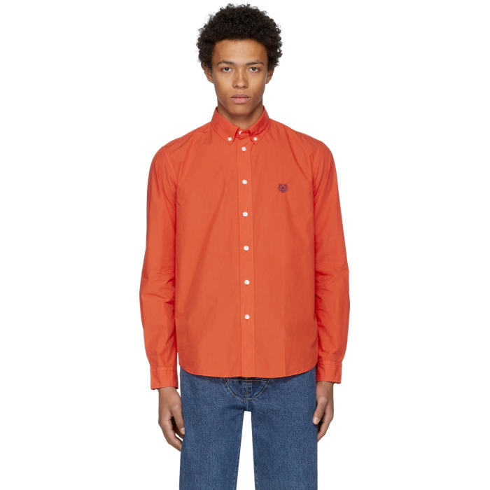 Photo: Kenzo Orange Tiger Button-Down Shirt