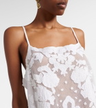 Juliet Dunn Embroidered cotton minidress
