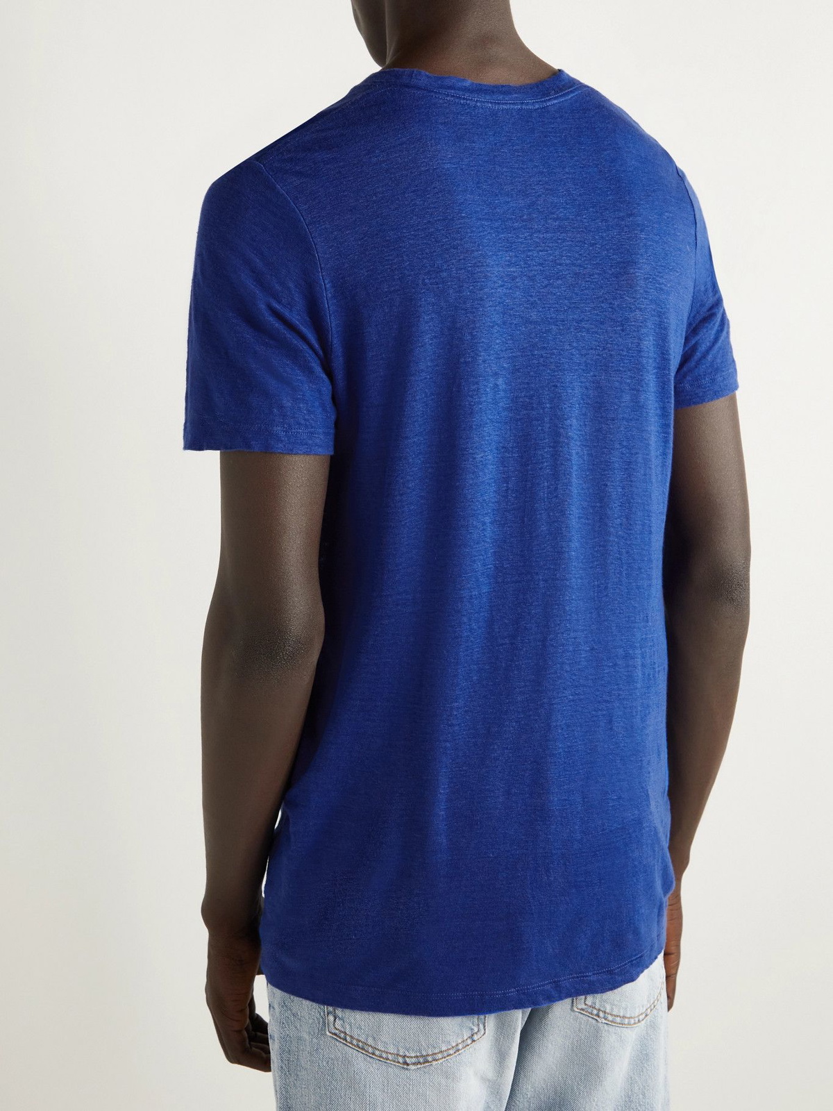Isabel Marant - Karman Logo-Print Linen-Jersey T-Shirt - Blue Isabel Marant