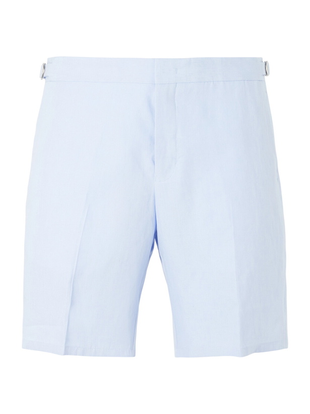 Photo: Orlebar Brown - Norwich Straight-Leg Linen Shorts - Blue