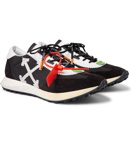 Off-White - Leather-Trimmed Shell and Suede Sneakers - Black