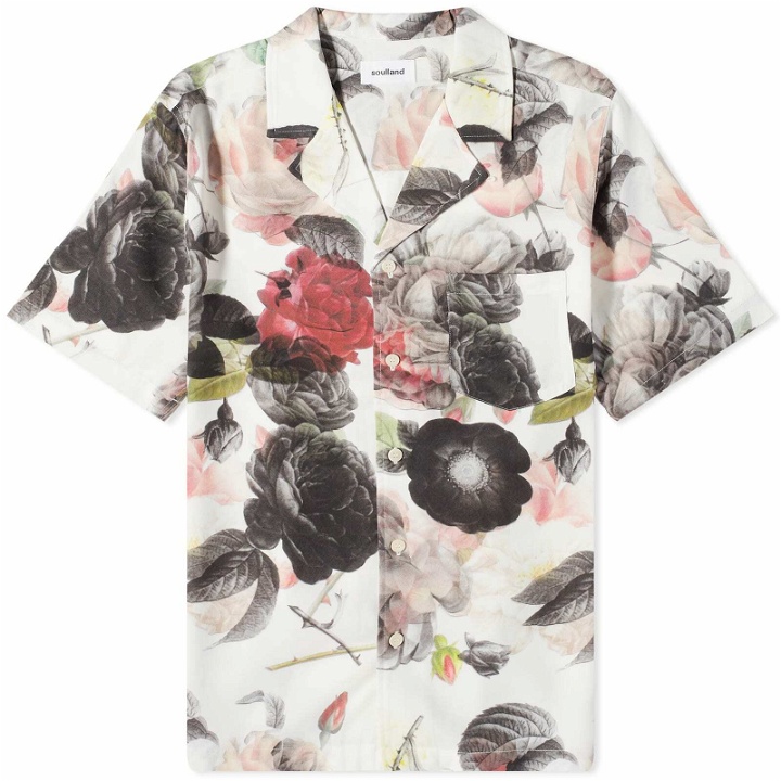 Photo: Soulland Men's Orson Floral Vacation Shirt in Grey