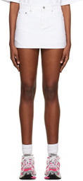 We11done White Low-Rise Denim Mini Skirt