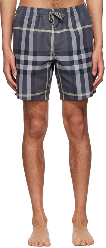 Photo: Burberry Grey Vintage Check Swim Shorts