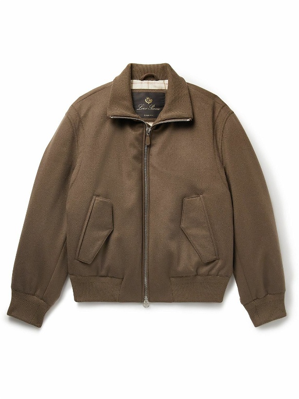 Photo: Loro Piana - Green Storm System® Padded Cashmere Bomber Jacket - Brown