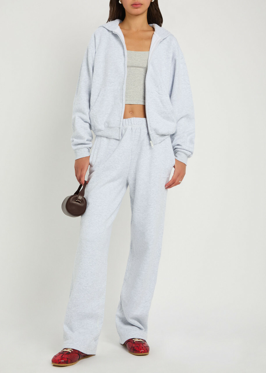 Skims Cotton-blend Straight-leg Sweatpants Light Grey