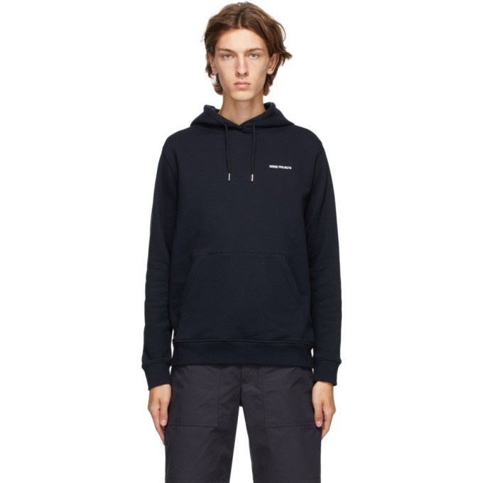 Photo: Norse Projects Navy Vagn Logo Hoodie