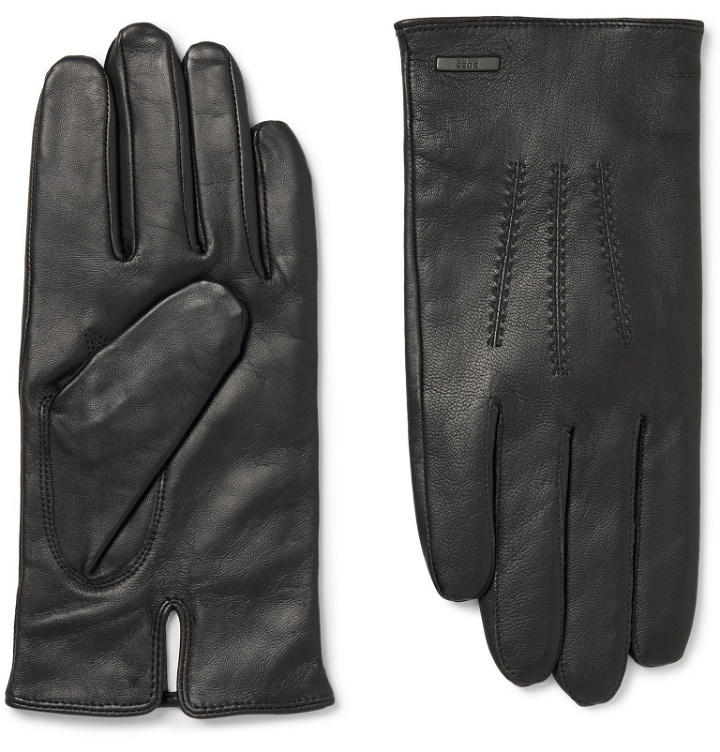 Photo: Hugo Boss - Hainz3 Leather Gloves - Brown