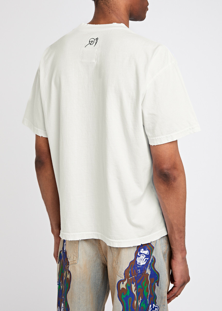 Warren Lotas Gargoyle Printed Cotton T-shirt White