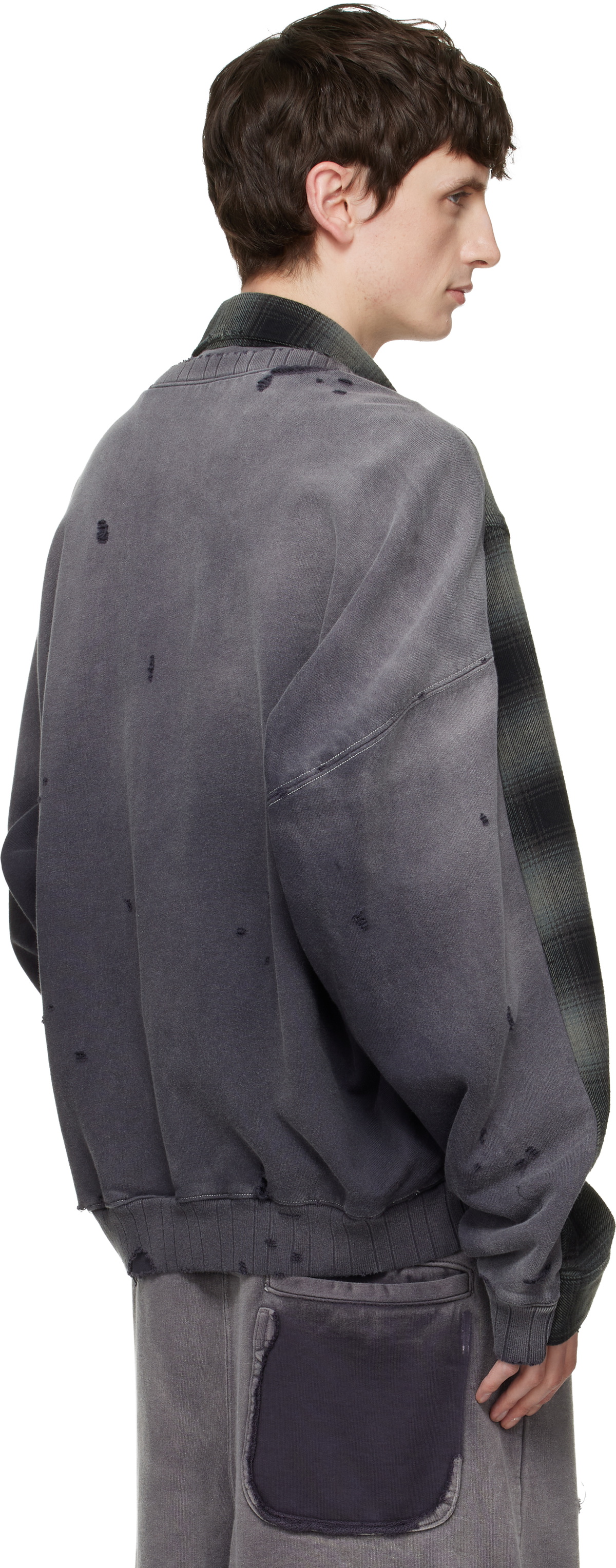 Maison MIHARA YASUHIRO Gray Front Back Combined Check Shirt