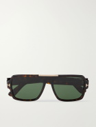 TOM FORD - Sean-02 Rectangular-Frame Tortoiseshell Acetate Sunglasses - Brown