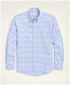 Brooks Brothers Men's Stretch Milano Slim-Fit Sport Shirt, Non-Iron Gingham Oxford | Light Blue