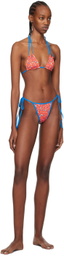 Frankies Bikinis Red & Blue Florabelle Bikini Top