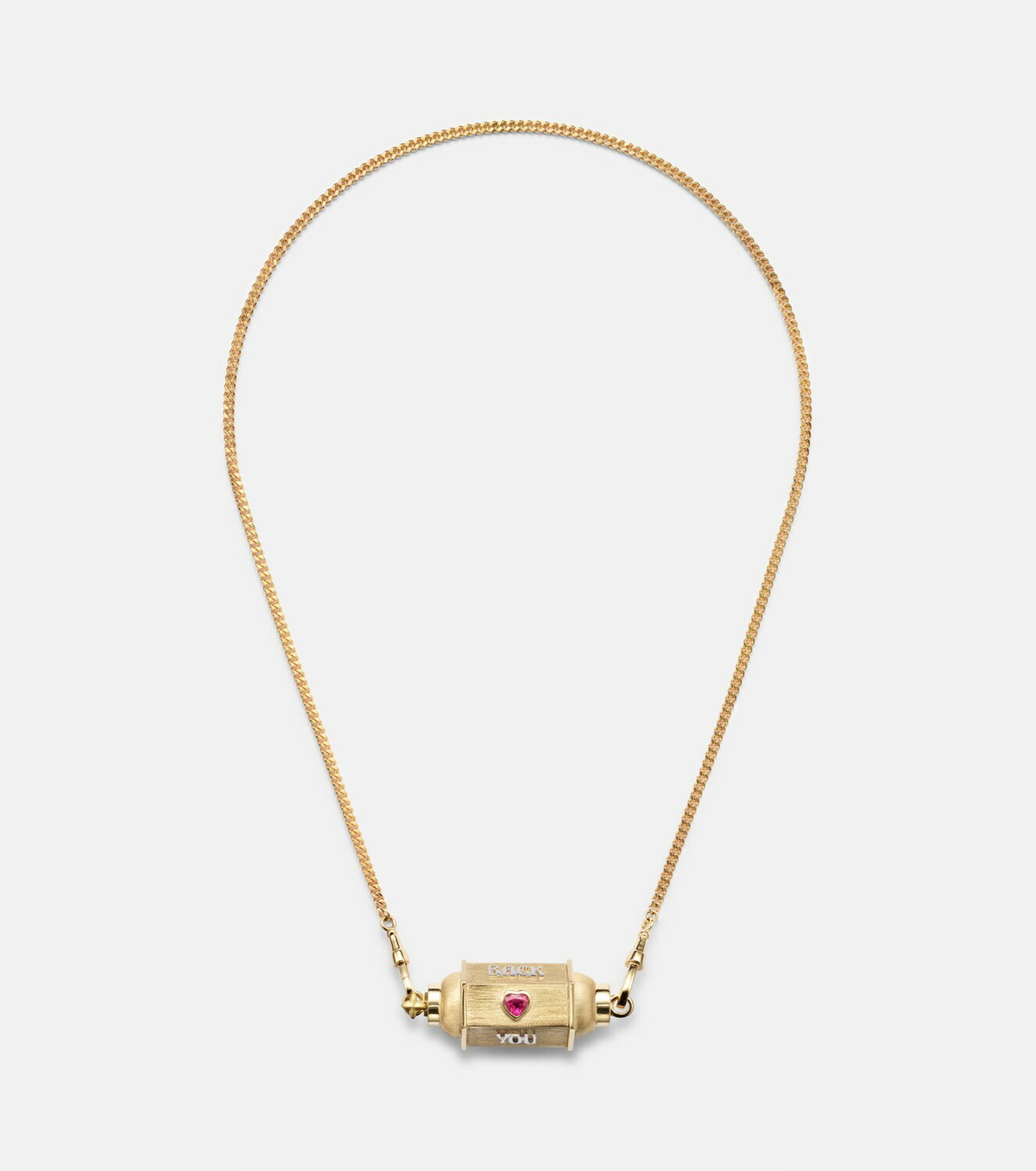 Marie Lichtenberg Love You 18kt gold pendant necklace with diamond and ruby