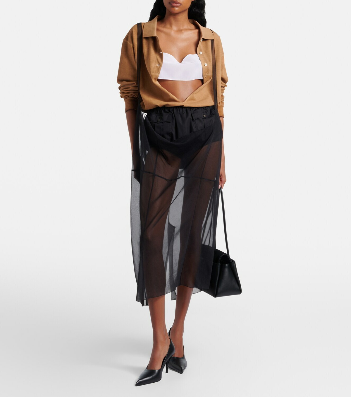 Prada Silk crêpe de chine bra top
