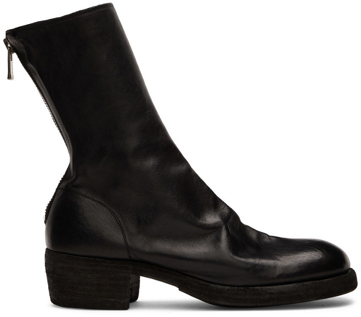 Photo: Guidi Black Leather Heeled Boots