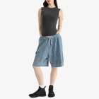 Maison Margiela Women's Knitted Shorts in Stripe in Petrol