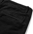 YMC - Black Déjà Vu Tapered Garment-Dyed Waffle-Knit Cotton Trousers - Black