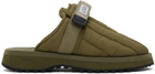 SUICOKE Khaki ZAVO-PUFFab Slippers
