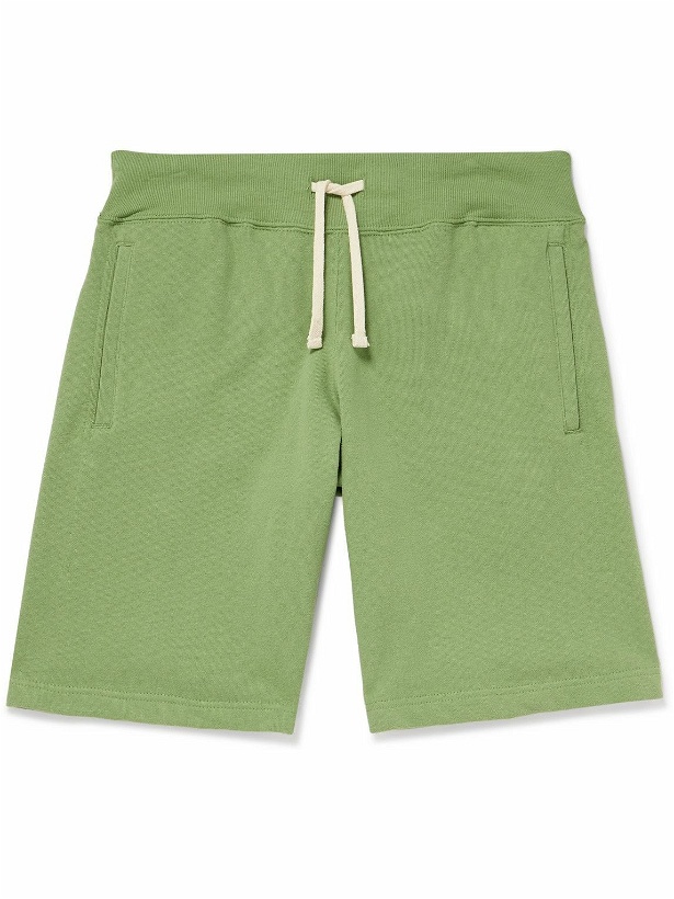Photo: Beams Plus - Straight-Leg Cotton-Jersey Drawstring Shorts - Green