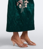Erdem Embellished floral appliqué satin cocktail dress