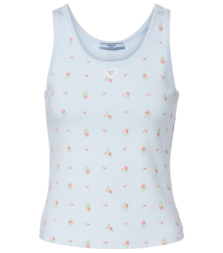 Photo: Prada Floral cotton-blend tank top