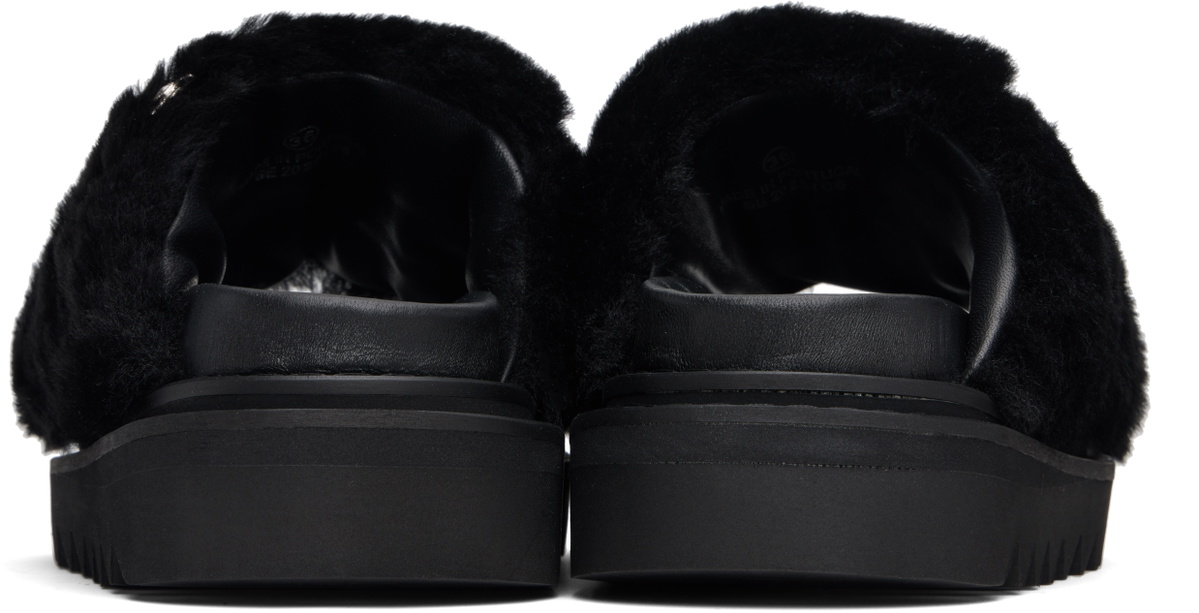 Toga Pulla Black Fur Concho Slippers