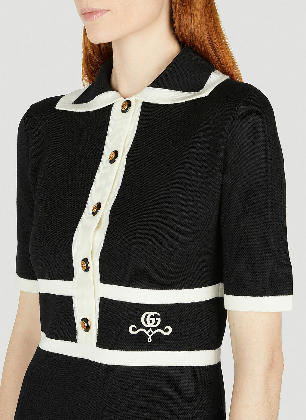 Gucci - Contrast Trim Mini Dress in Black Gucci