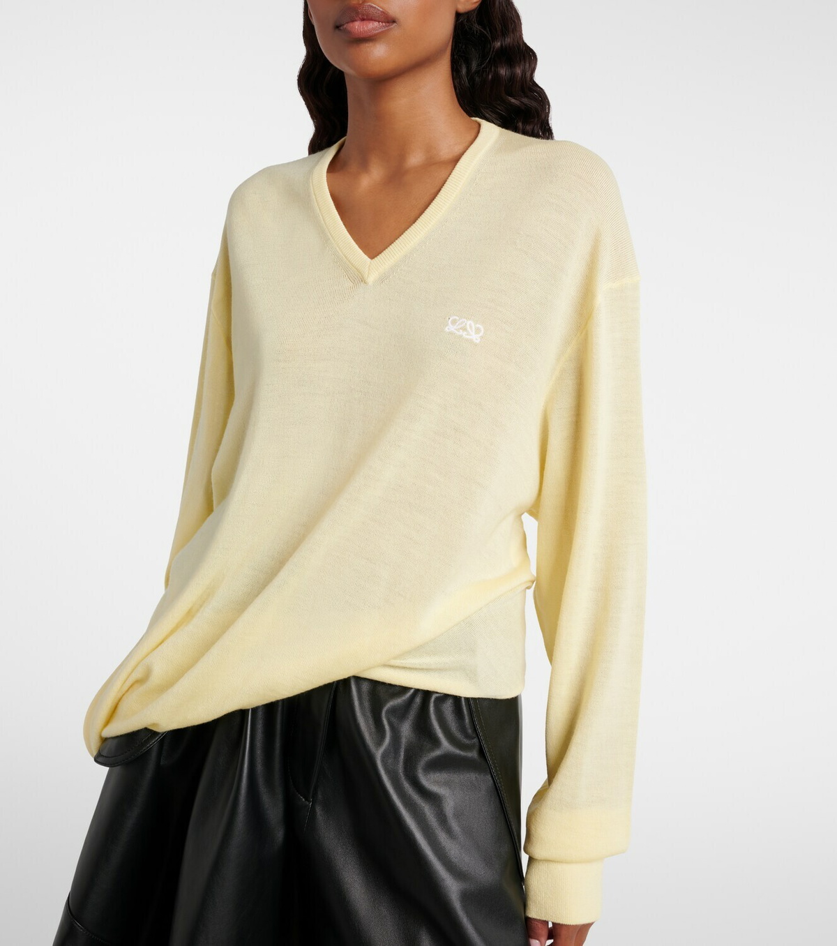 Loewe Double L asymmetric wool sweater