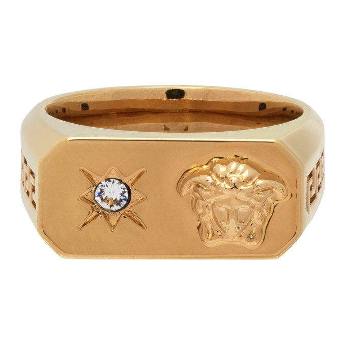 Photo: Versace Gold Crystal Medusa Ring