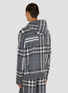 Tinton Check Hooded Sweatshirt in Dark Grey