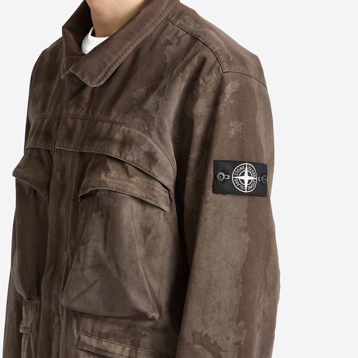 Stone Island Men's Raso Gommato 3L Laser Camo Field Jacket in