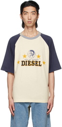 Diesel Off-White & Navy D4D-22 T-Shirt