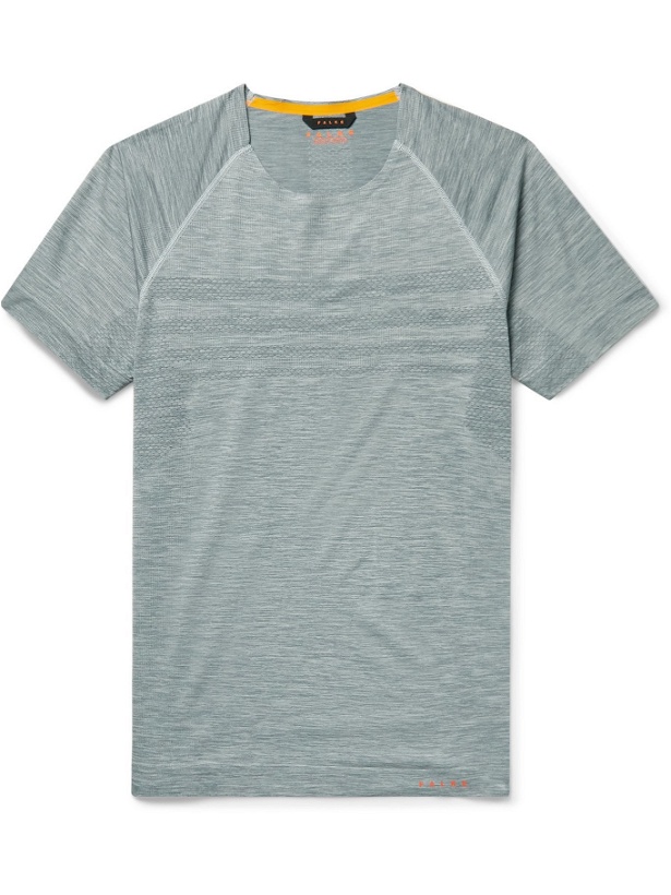 Photo: FALKE Ergonomic Sport System - Speed Space-Dyed Stretch-Jersey T-Shirt - Gray