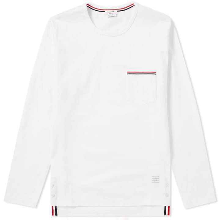 Photo: Thom Browne Long Sleeve Medium Weight Jersey Pocket Tee White