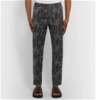 Stella McCartney - Slim-Fit Leopard-Print Prince of Wales Checked Wool Trousers - Gray
