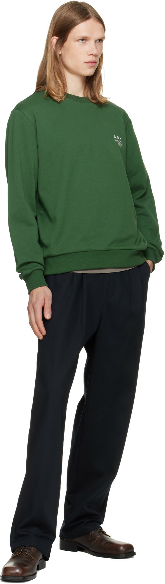 A.P.C. Green Standard 'Rue Madame' Sweatshirt