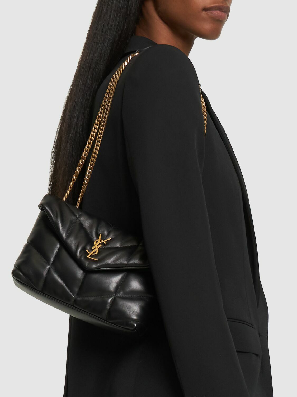 SAINT LAURENT Puffer Toy Quilted Leather Shoulder Bag